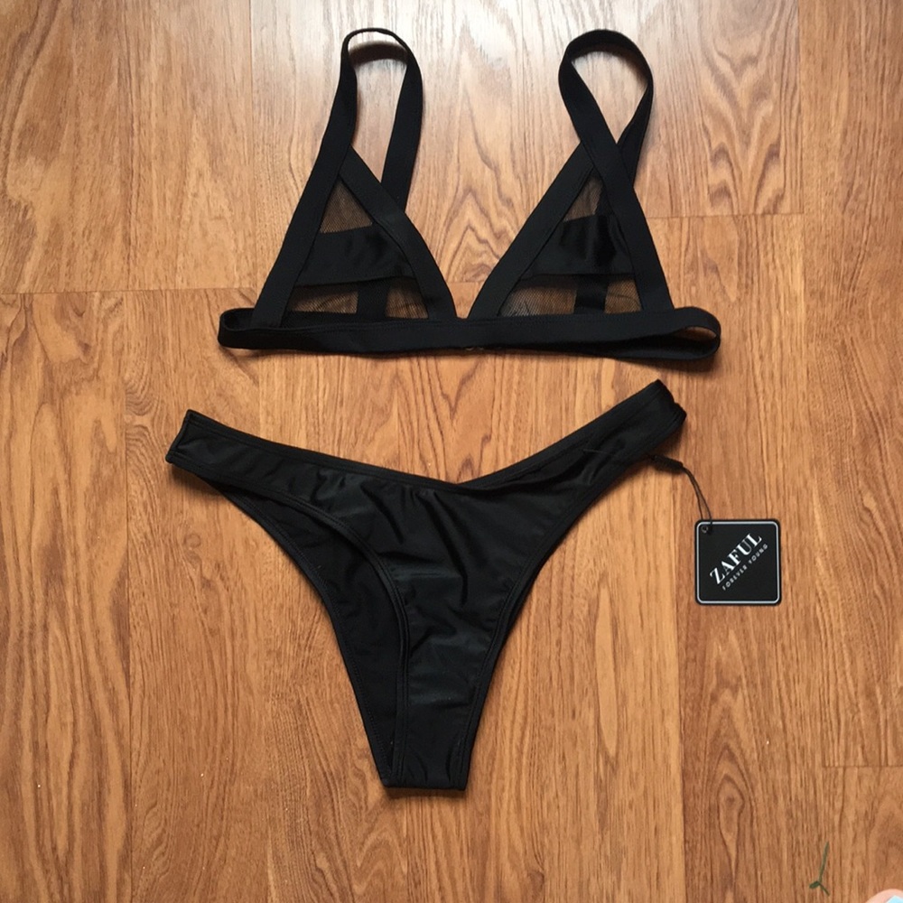 Zaful black cheeky swimsuit